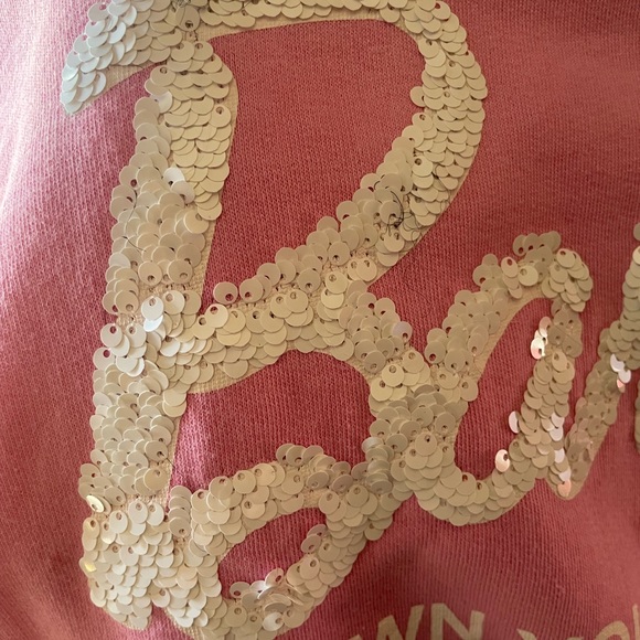 Im selling a pink Zara sweatshirt with the word Barbie in white sequins - Picture 3 of 5